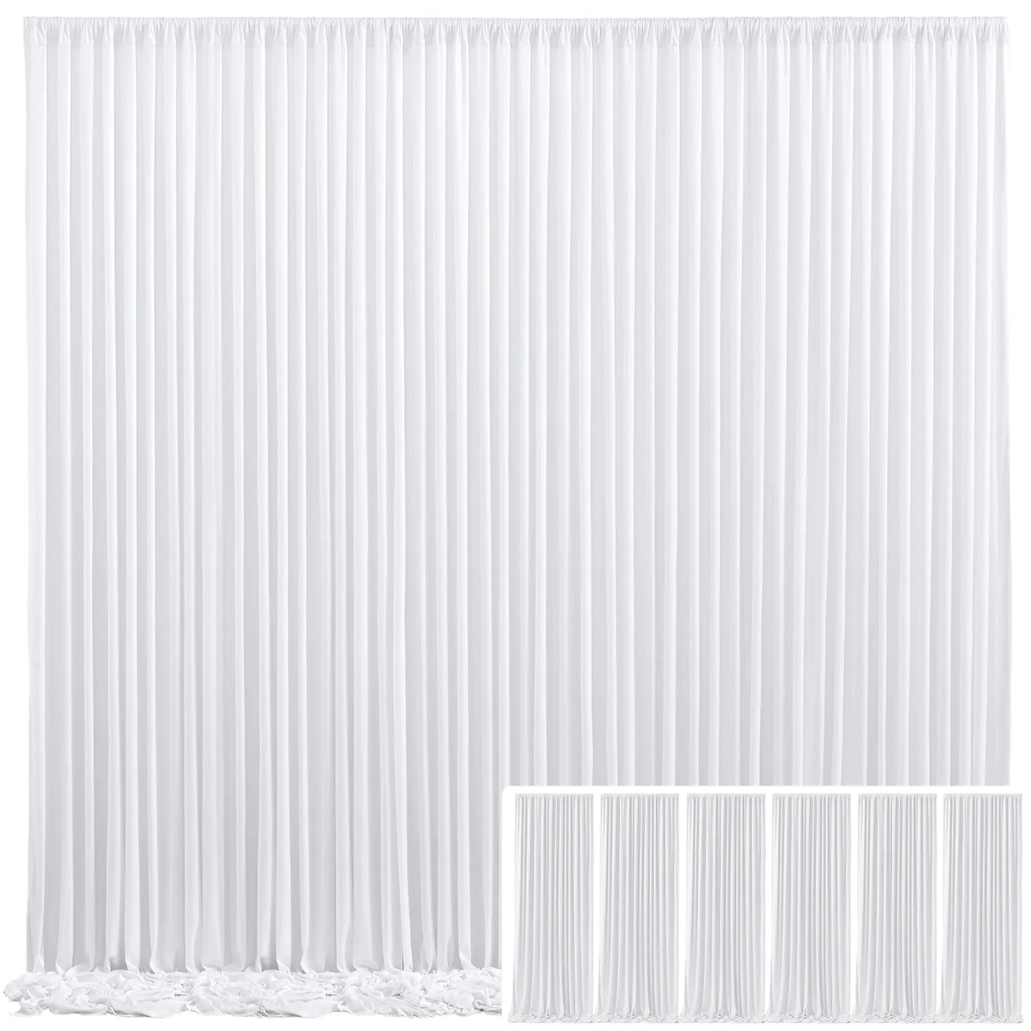 ✨ Cortinas de Fondo Elegantes – Cortinas Suaves de Poliéster para Bodas, Fiestas y Decoración del Hogar (Fácil Instalación y Reutilizables)