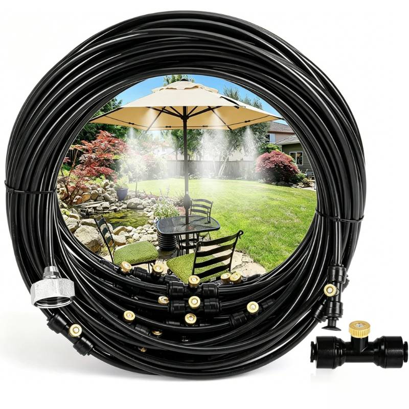 🌿 Outdoor Mist Cooling System – 360° Backyard & Garden Spray Zone Maker