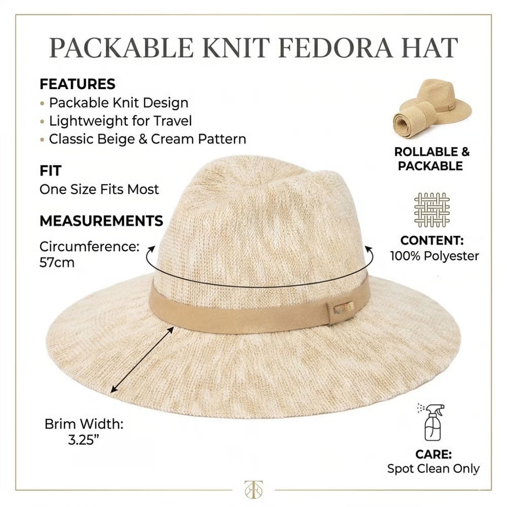 🔥2026 Spring Special Offer 50% OFF👒 Women’s Packable Fedora Hat – Perfect Travel & Beach Sun Hat (Lightweight, Foldable & Chic)
