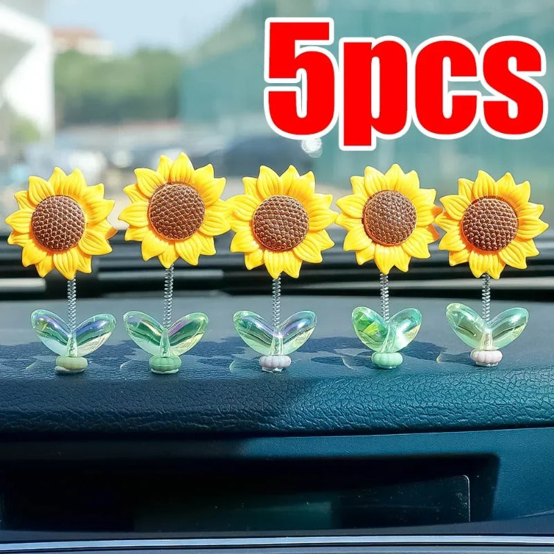 Wobble Sunflower Car Dashboard Ornament