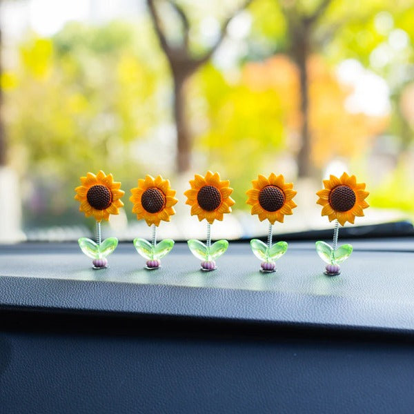 Wobble Sunflower Car Dashboard Ornament