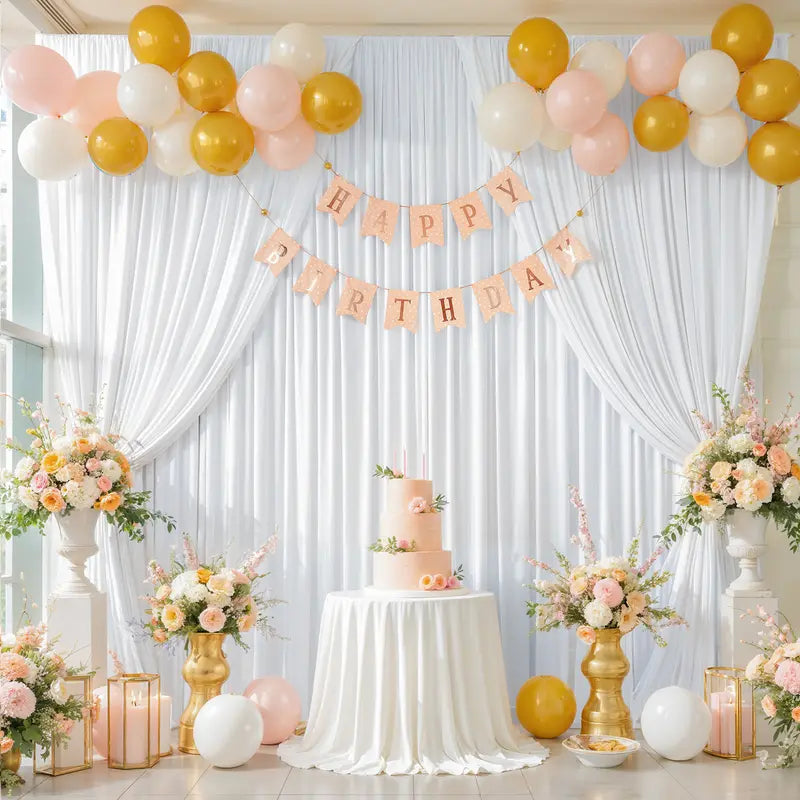 ✨ Elegant Backdrop Curtains – Soft Polyester Drapes for Wedding, Party & Home Decoration (Easy Setup & Reusable)