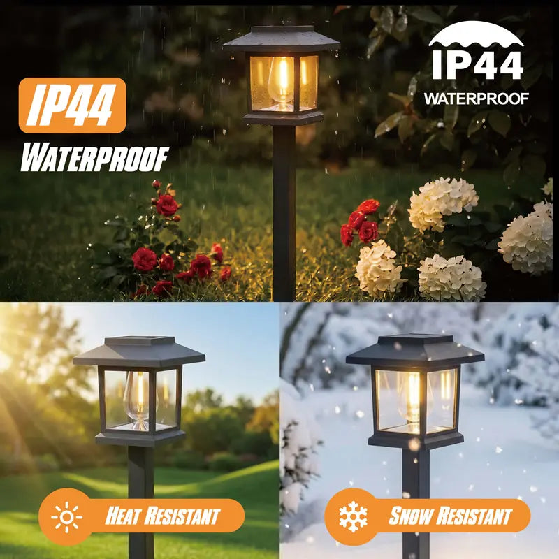 ✨12PCS Solar Pathway Lights – Warm White Waterproof Outdoor Garden Lighting