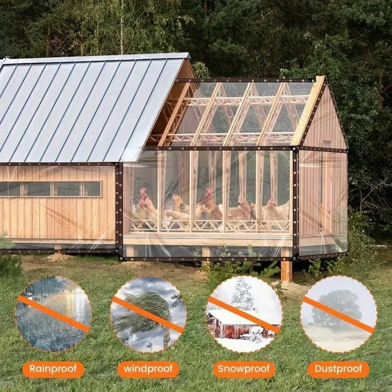 2026 Summer Hot Sale 49% OFF- Clear Waterproof PVC Tarp – Heavy-Duty All-Weather Protection Cover🌧️