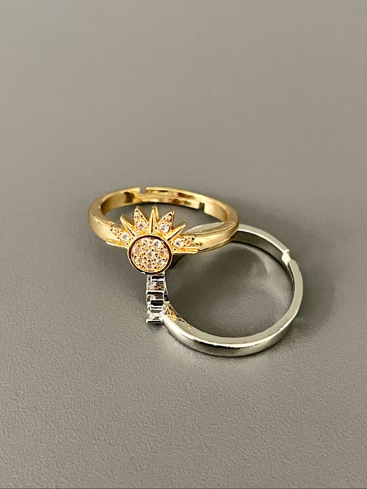 sun & moon adjustable matching rings