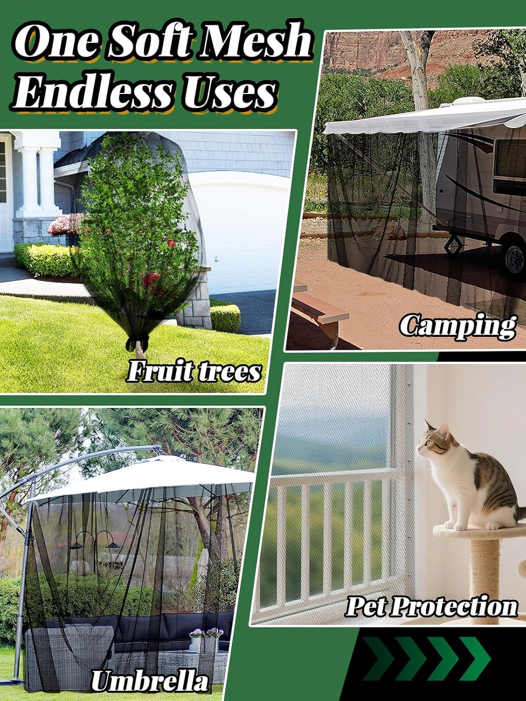 Mosquitera de Protección de Verano – Malla Transpirable Anti-Insectos para Patios, Balcones, Jardines y Espacios Exteriores 🦟☀️