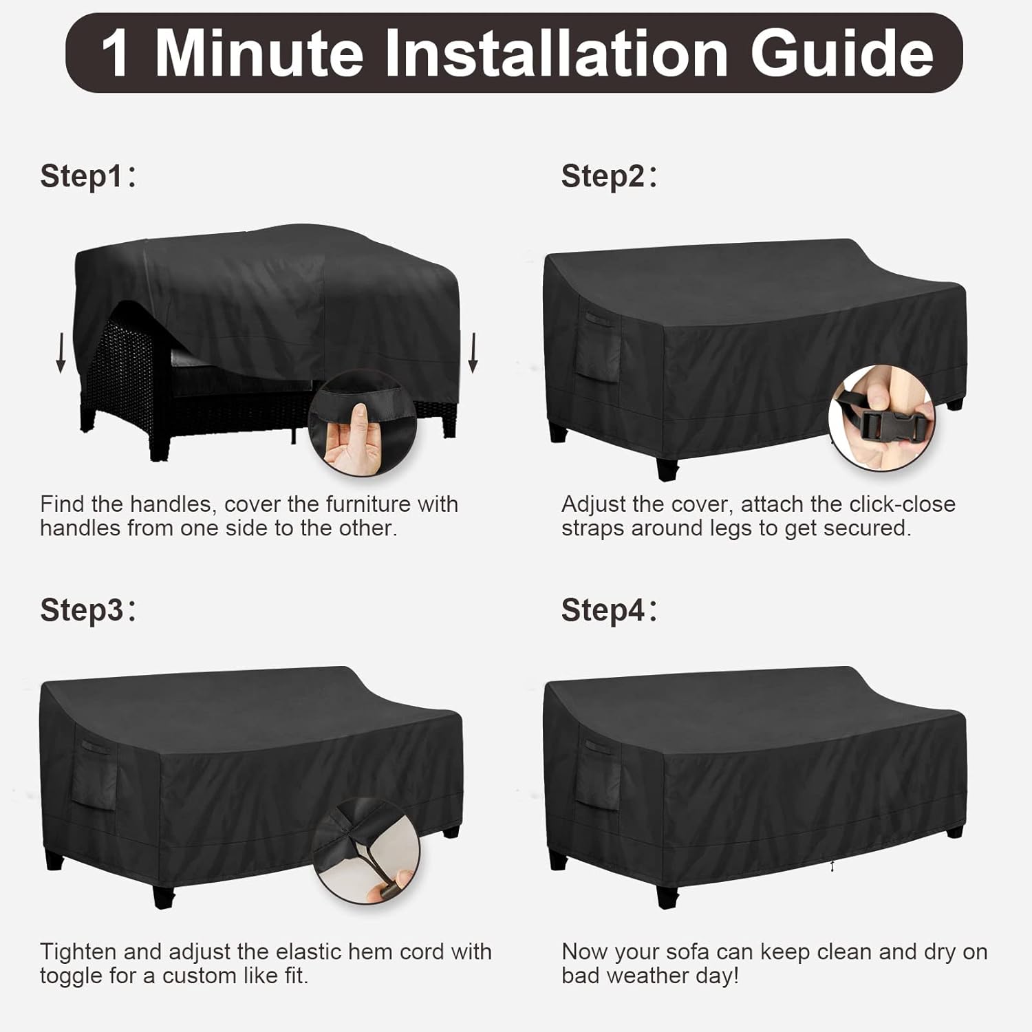🏡 Heavy-Duty Patio Furniture Cover – Waterproof UV & Wind Resistant Protection