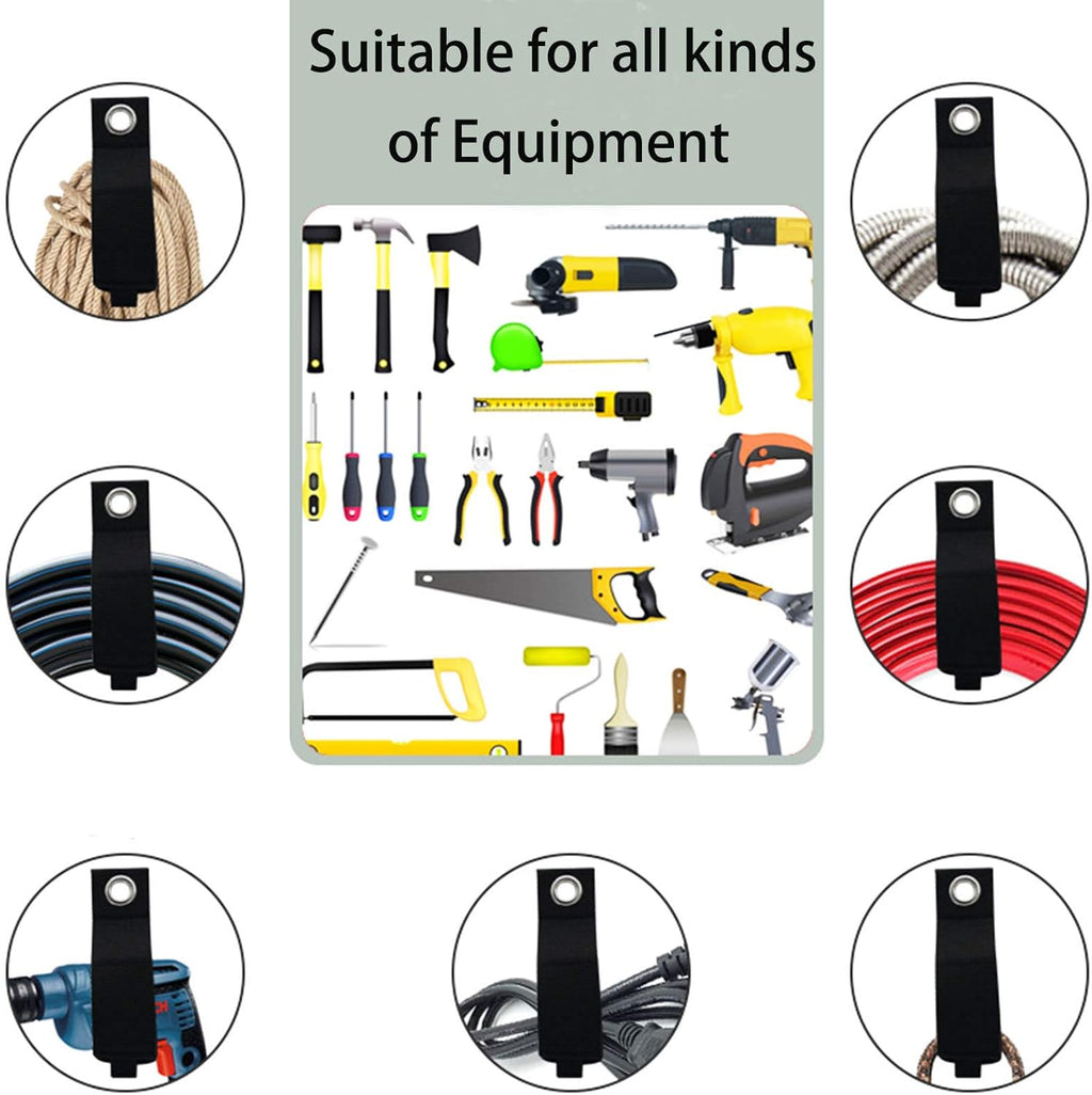 Heavy-Duty 12-Pack Extension Cord Organizer Straps – Adjustable Hook & Loop Cable Storage for Garage, RV, Workshop, Garden Hoses & Tools (Tangle-Free Space Saver, Indoor & Outdoor Use)