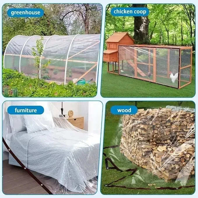 2026 Summer Hot Sale 49% OFF- Clear Waterproof PVC Tarp – Heavy-Duty All-Weather Protection Cover🌧️