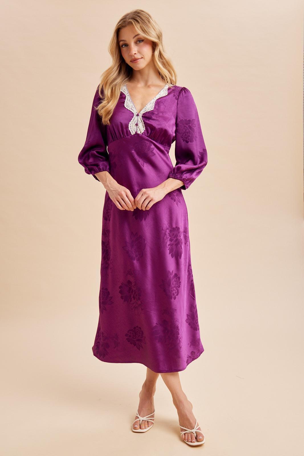 Elli Embossed Satin Maxi