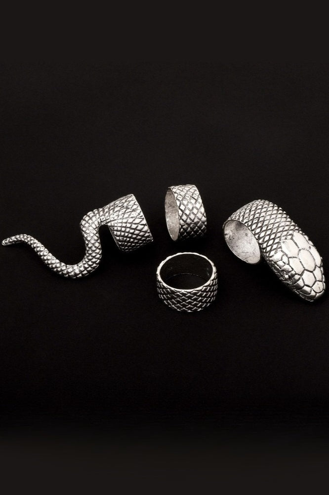 Retro Heavy Metal Dark Python Ring
