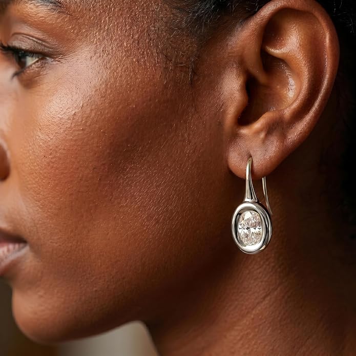 Elara Oval Drop Earrings