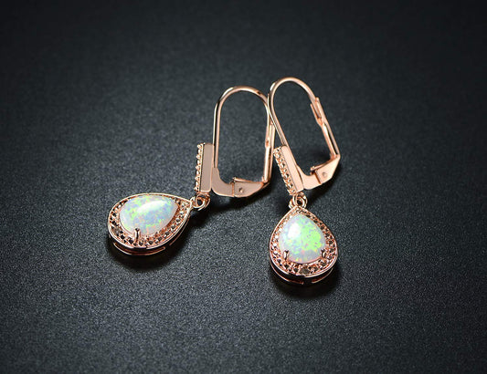 18K Gold Plated Opal Drop Earrings