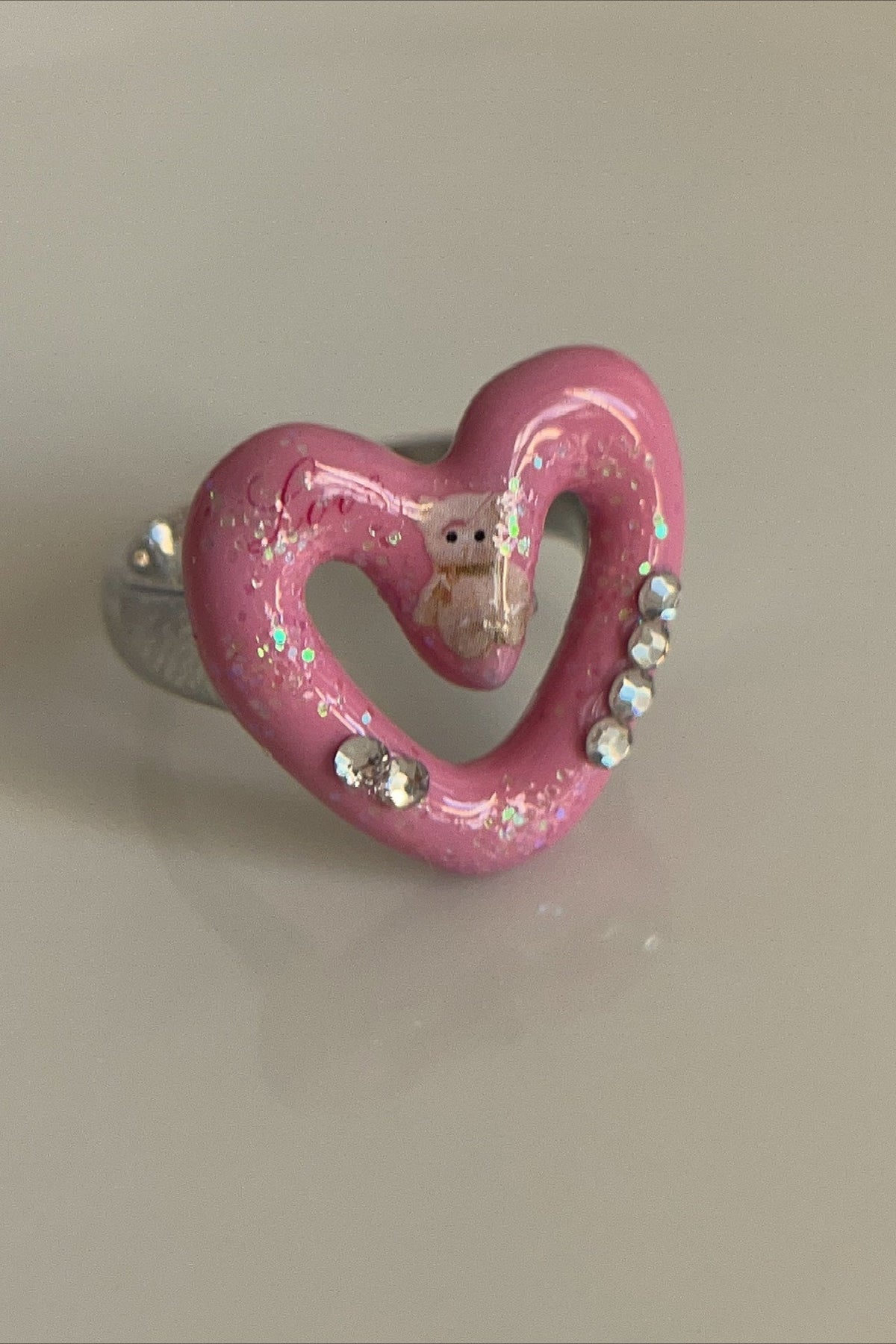 Enamel Oil Macaron Open Metal Ring