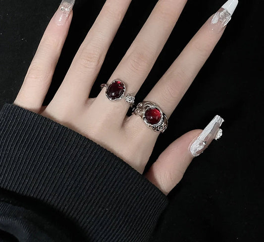 Y2K Gothic Irregular Stone Animal Ring