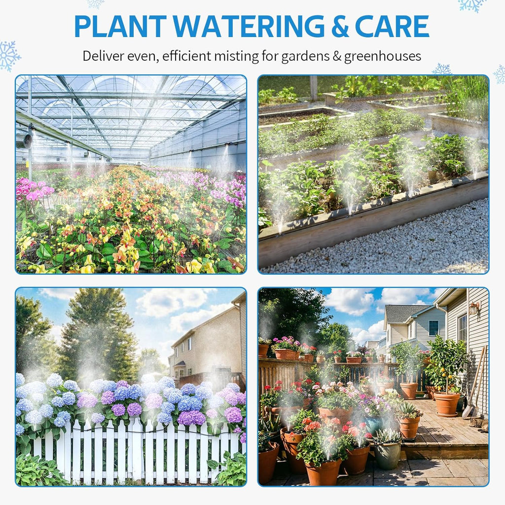 🌿 Outdoor Mist Cooling System – 360° Backyard & Garden Spray Zone Maker