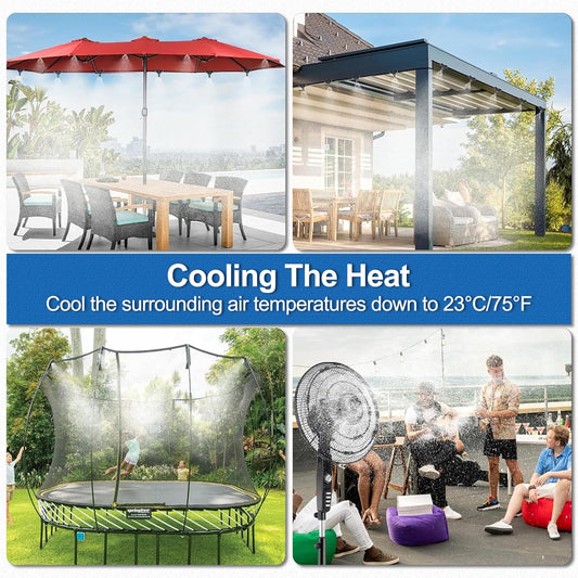 🌿 Outdoor Mist Cooling System – 360° Backyard & Garden Spray Zone Maker