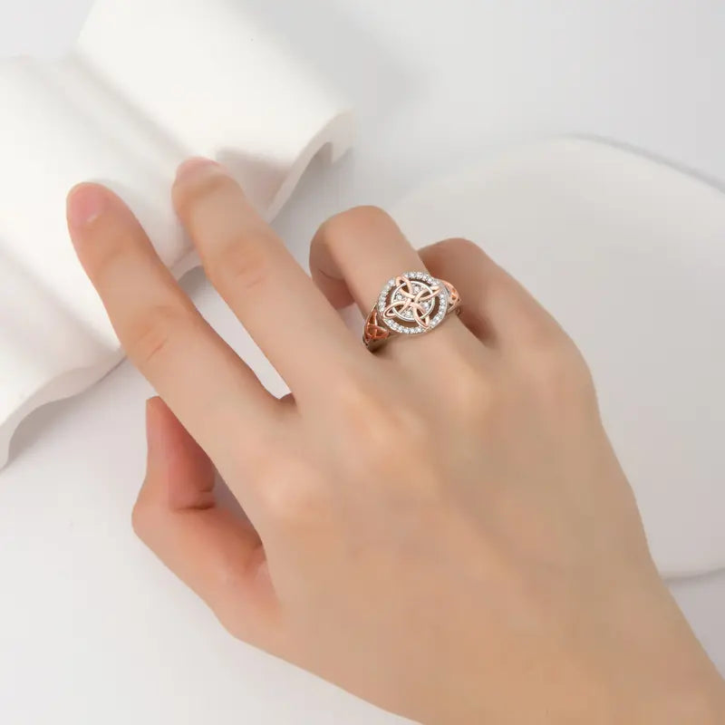 Celtic Knot Zircon Ring
