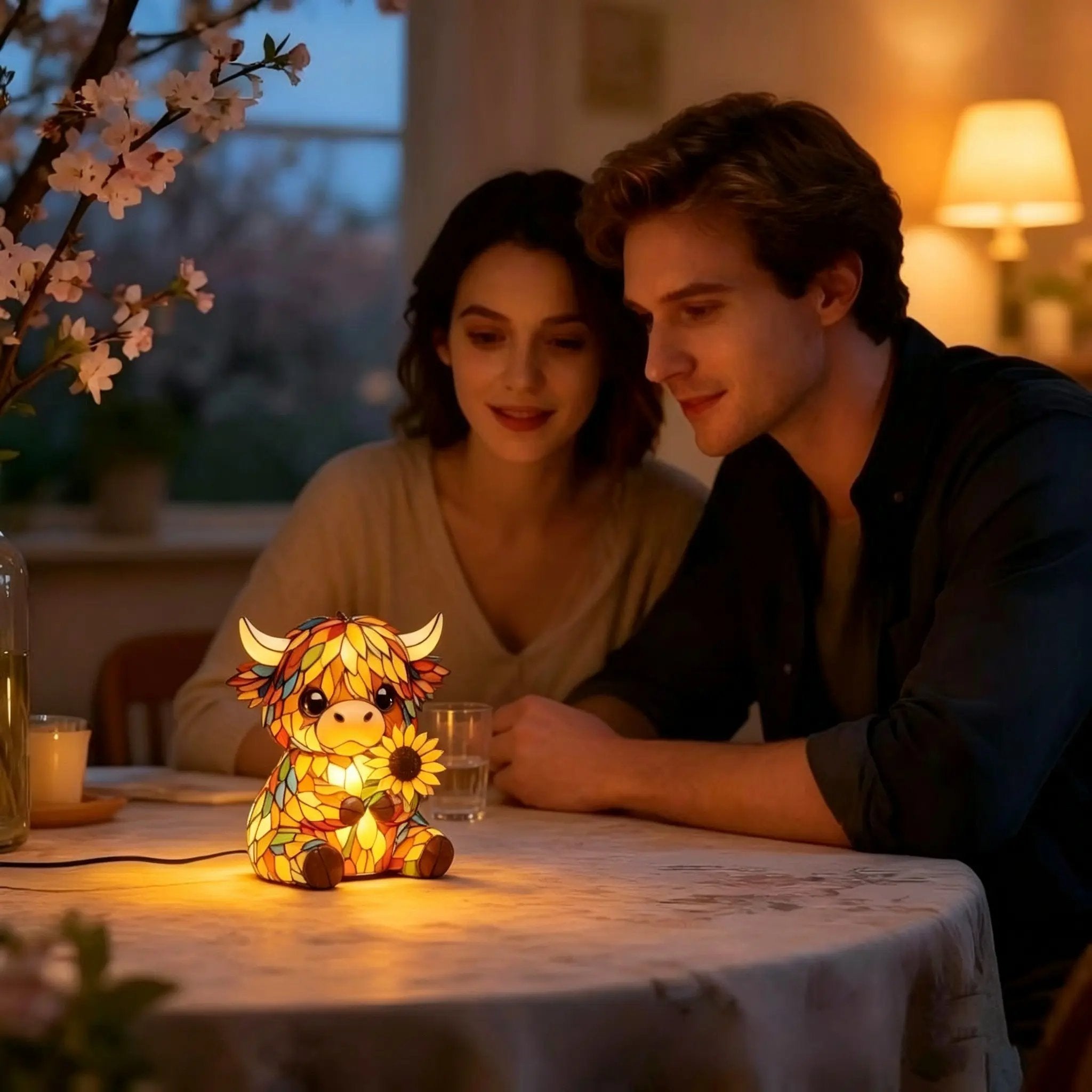 🌻Mother's Day Sale 49% OFF- 🐮Creative Highland Cow  Sunflower LED Night Light
