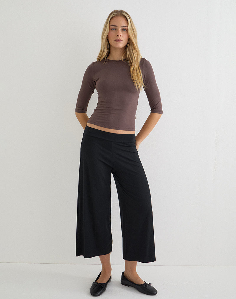 Anco V Neck Top in Peppercorn