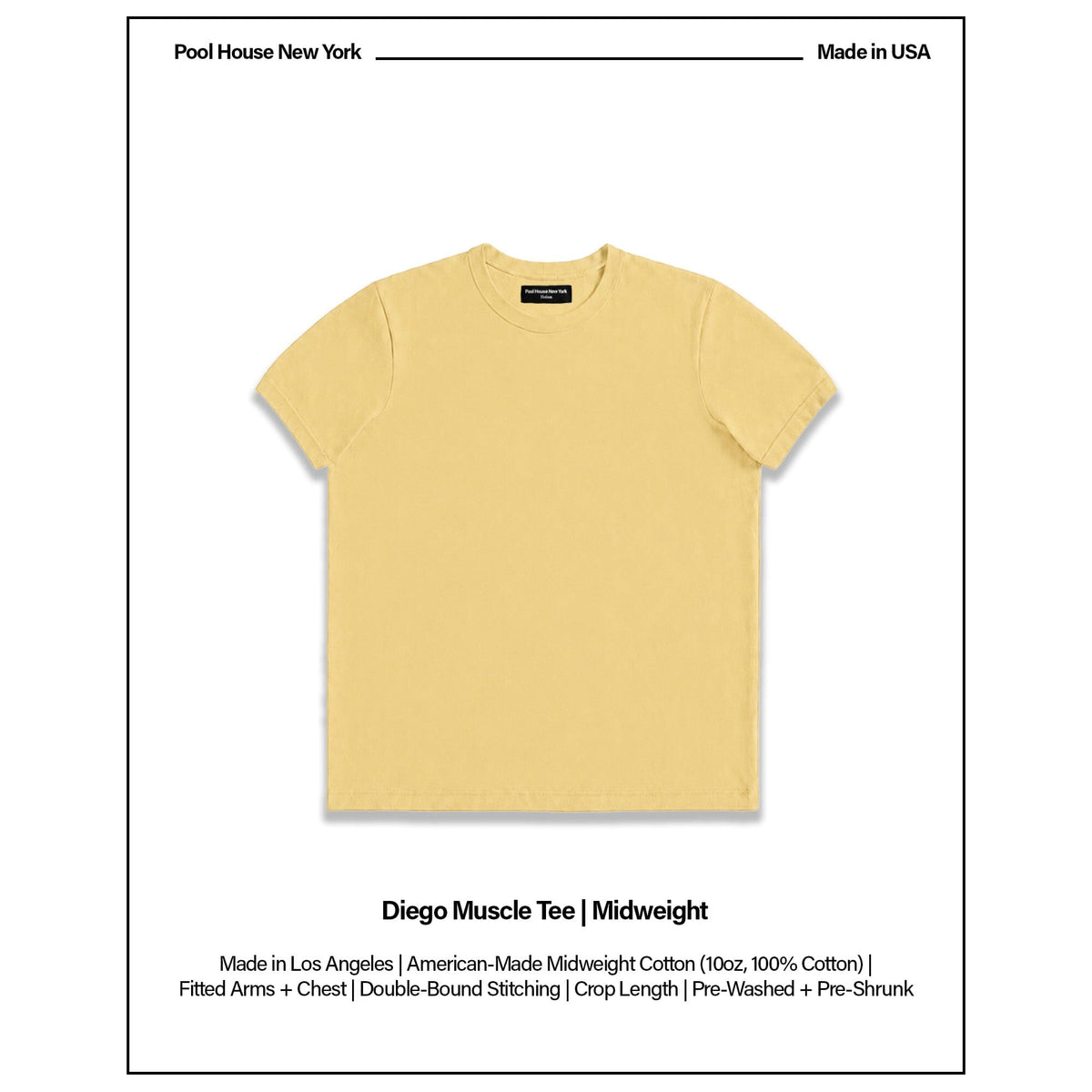 Diego Muscle Tee - Butter Yellow