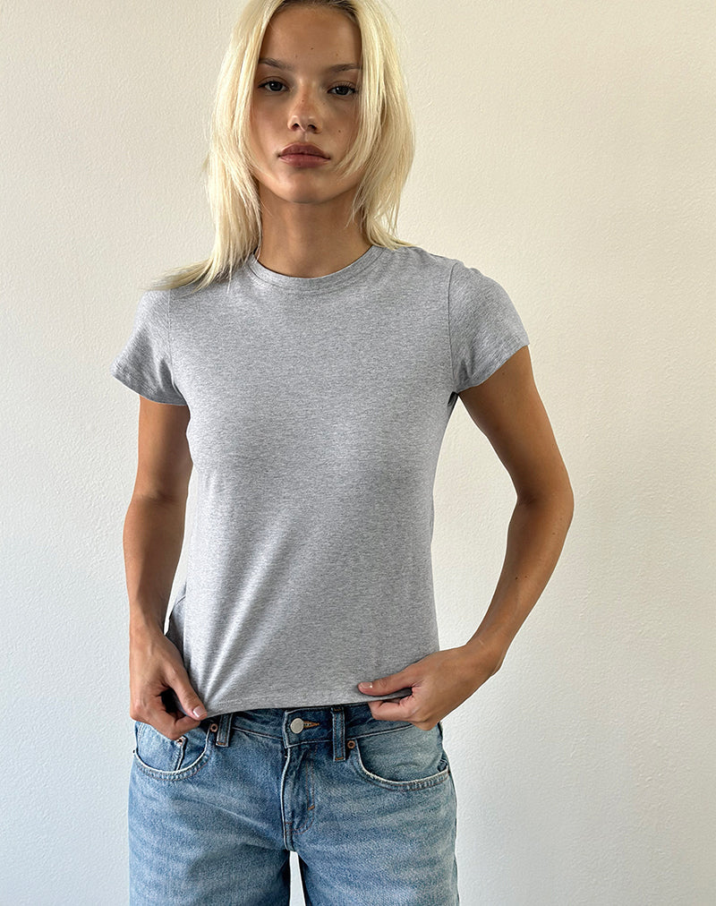 Clio Baggy Tee in Grey Marl