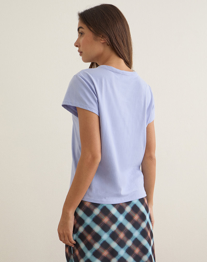 Clio Baggy Tee in Lilac with Booked and Busy Slogan