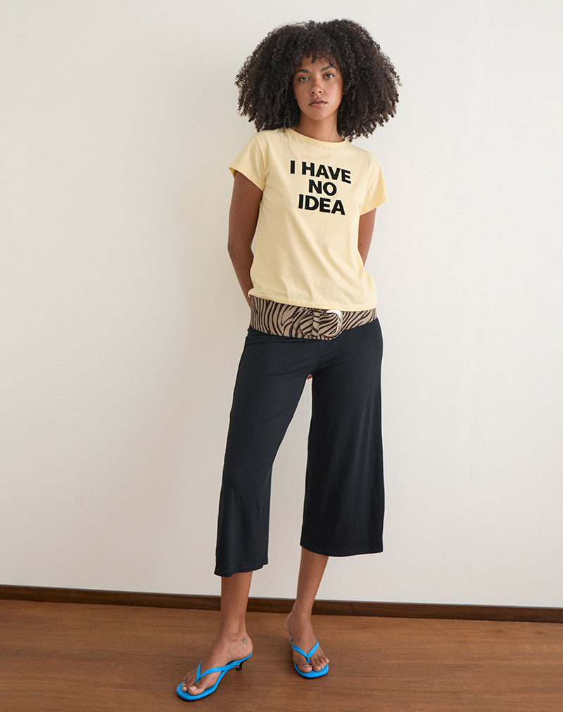 Clio Baggy Tee in Lemon with I Have No Idea Graphic