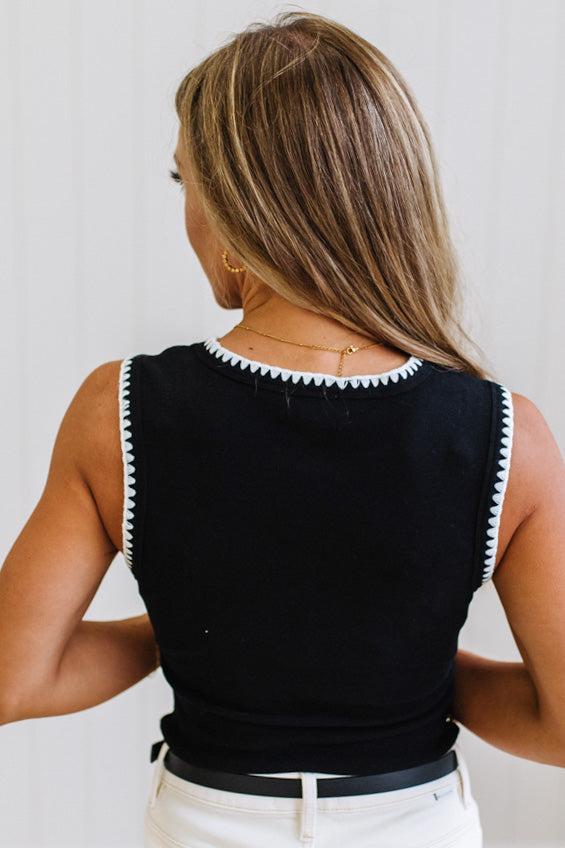 Crochet Trim Ribbed Tank