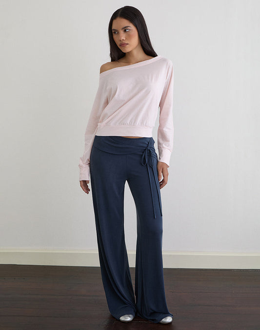 Daral Long Sleeve Top in Jersey Light Pink