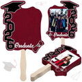24 Pack Class of 2026 Graduation Fans with Handle | Double Sided DIY Grad Photo Props