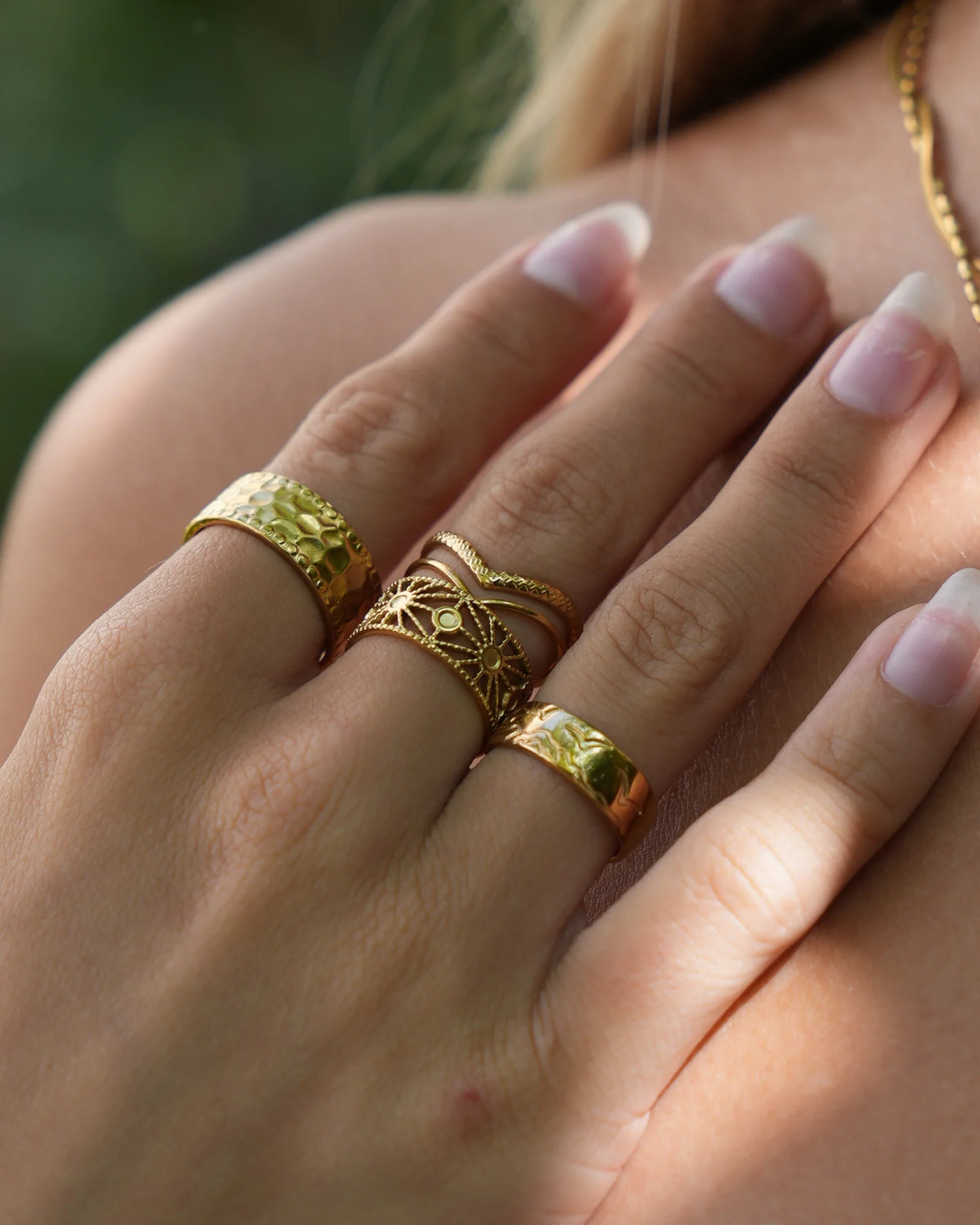 Double Wave - Ring - Stainless Steel - Adjustable