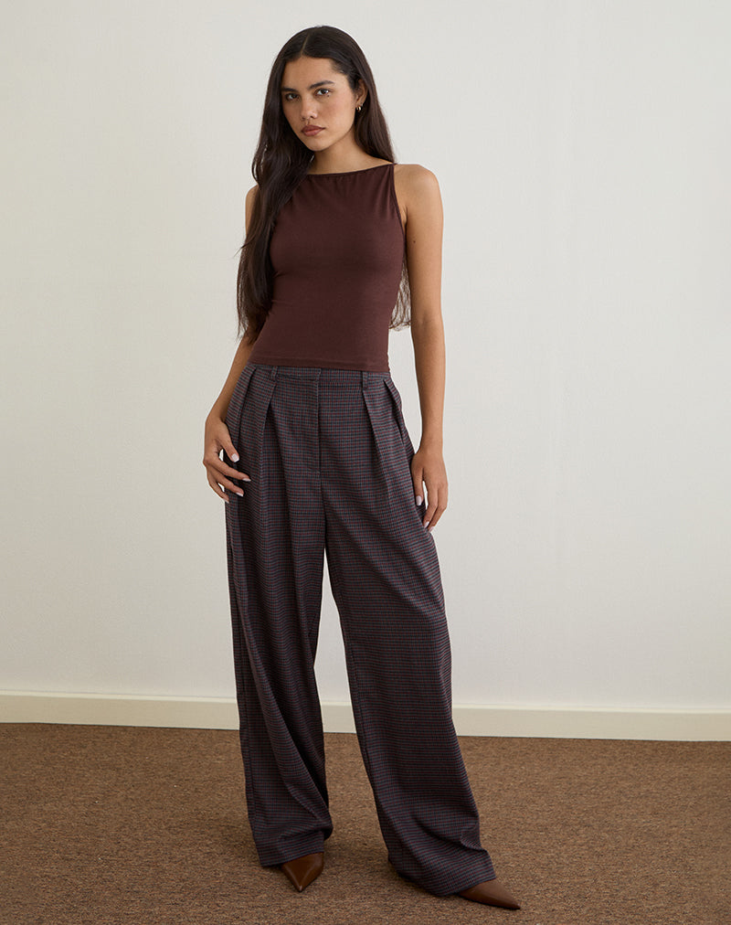 Dudley Vest Top in Jersey Bitter Chocolate