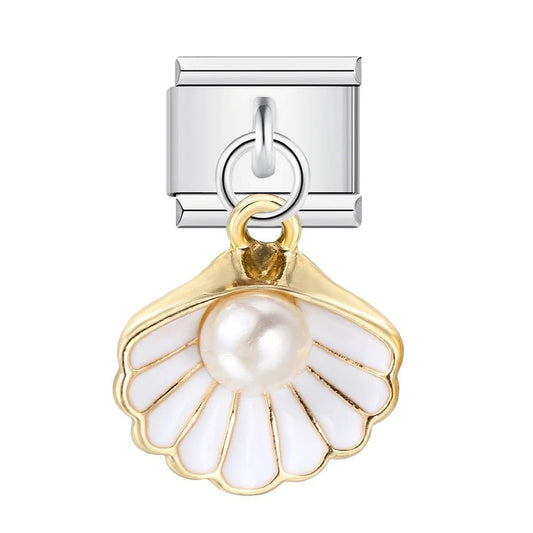Dangling Oyster Shell Charm