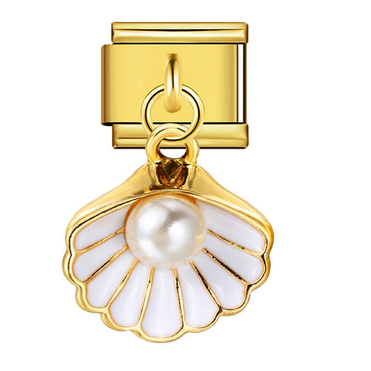 Dangling Oyster Shell Charm