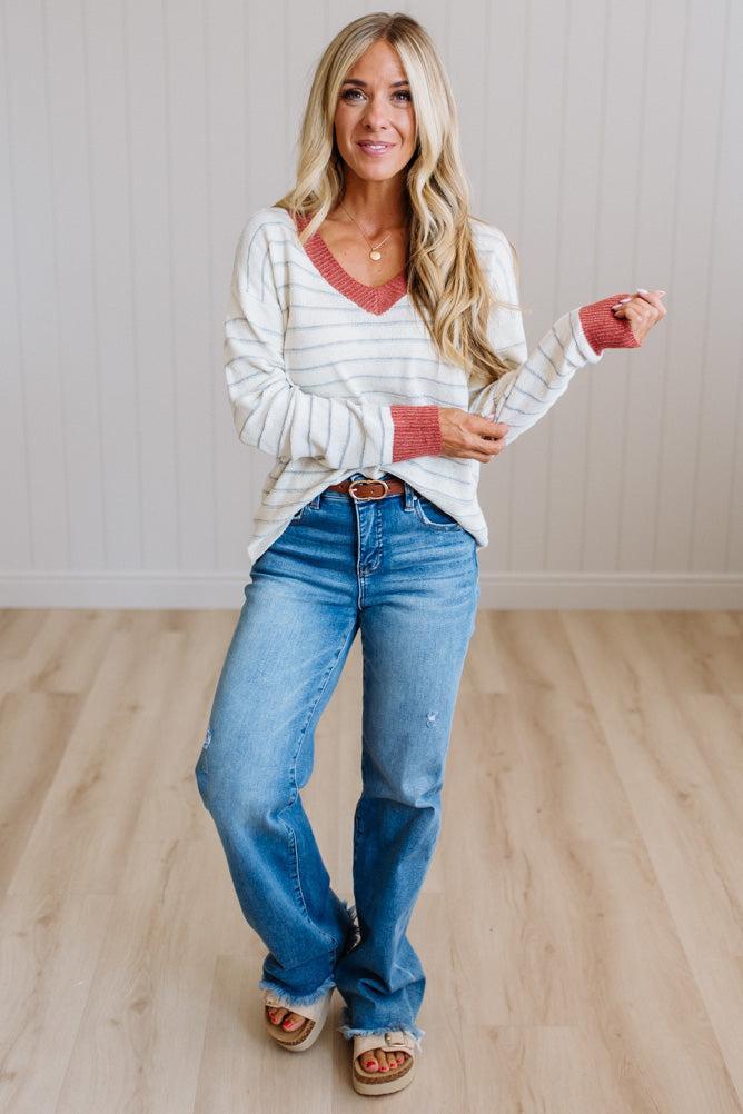 Darcy Striped Contrast Sweater