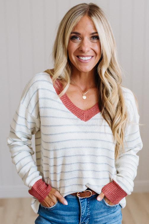 Darcy Striped Contrast Sweater