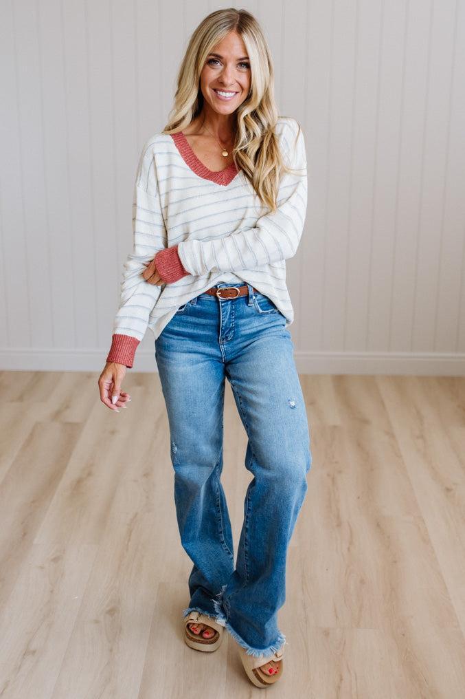 Darcy Striped Contrast Sweater