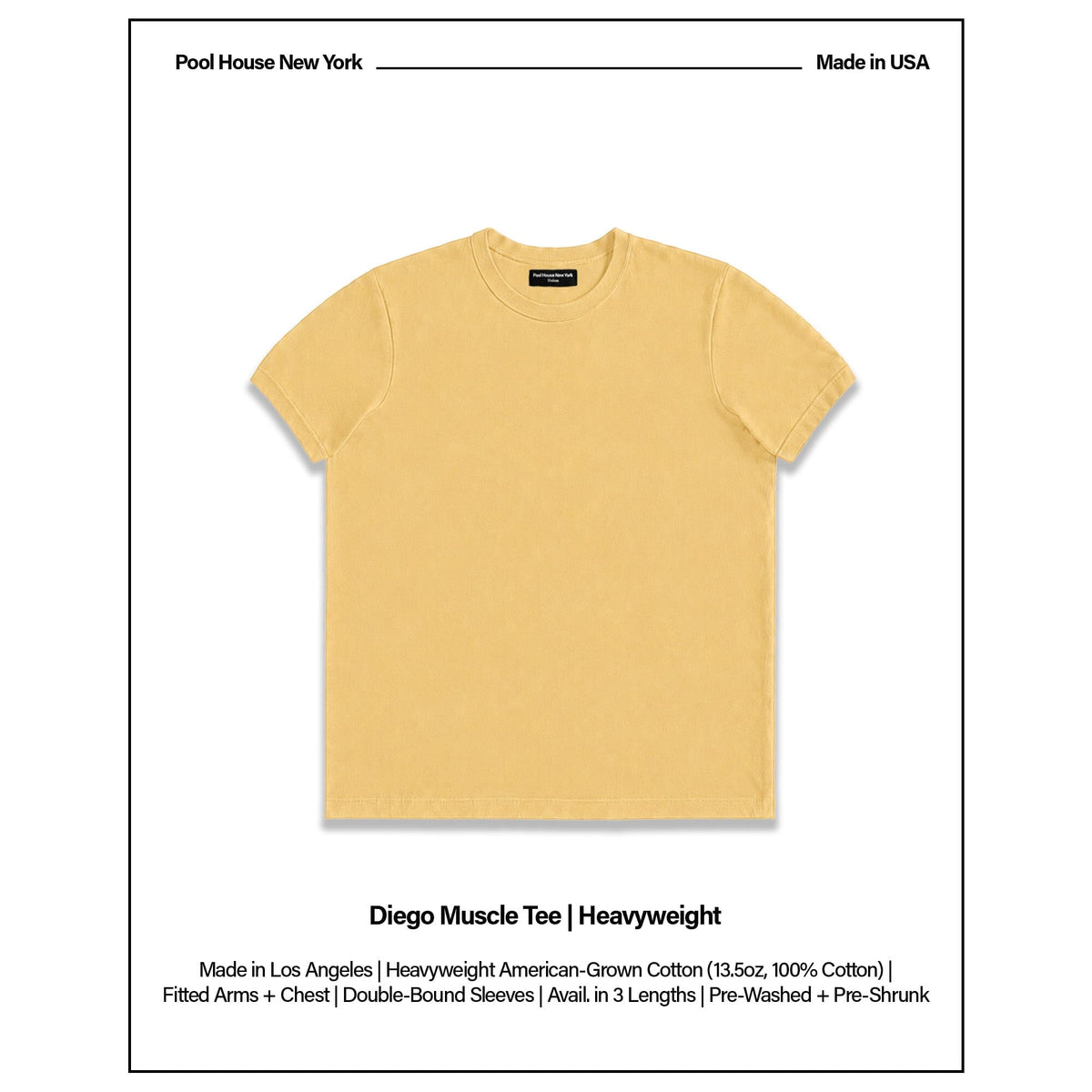Diego Muscle Tee | Heavyweight | 13.5oz | Vintage - Butter Yellow