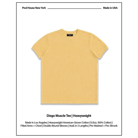 Diego Muscle Tee | Heavyweight | 13.5oz | Vintage - Butter Yellow