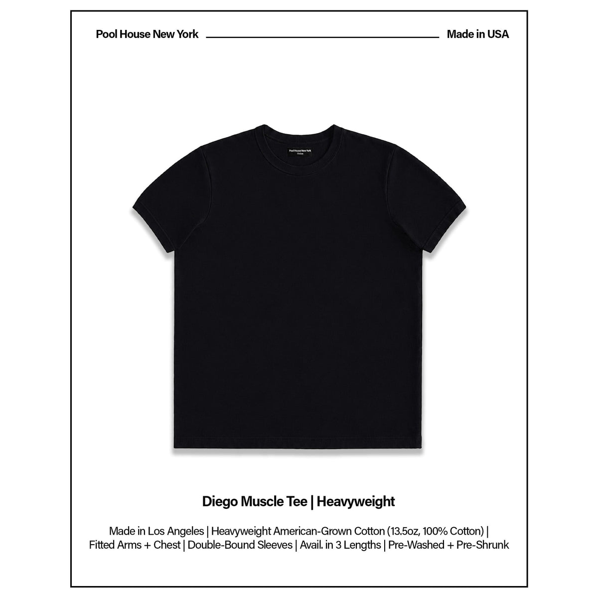 Diego Muscle Tee | Heavyweight | 13.5oz - Classic Black
