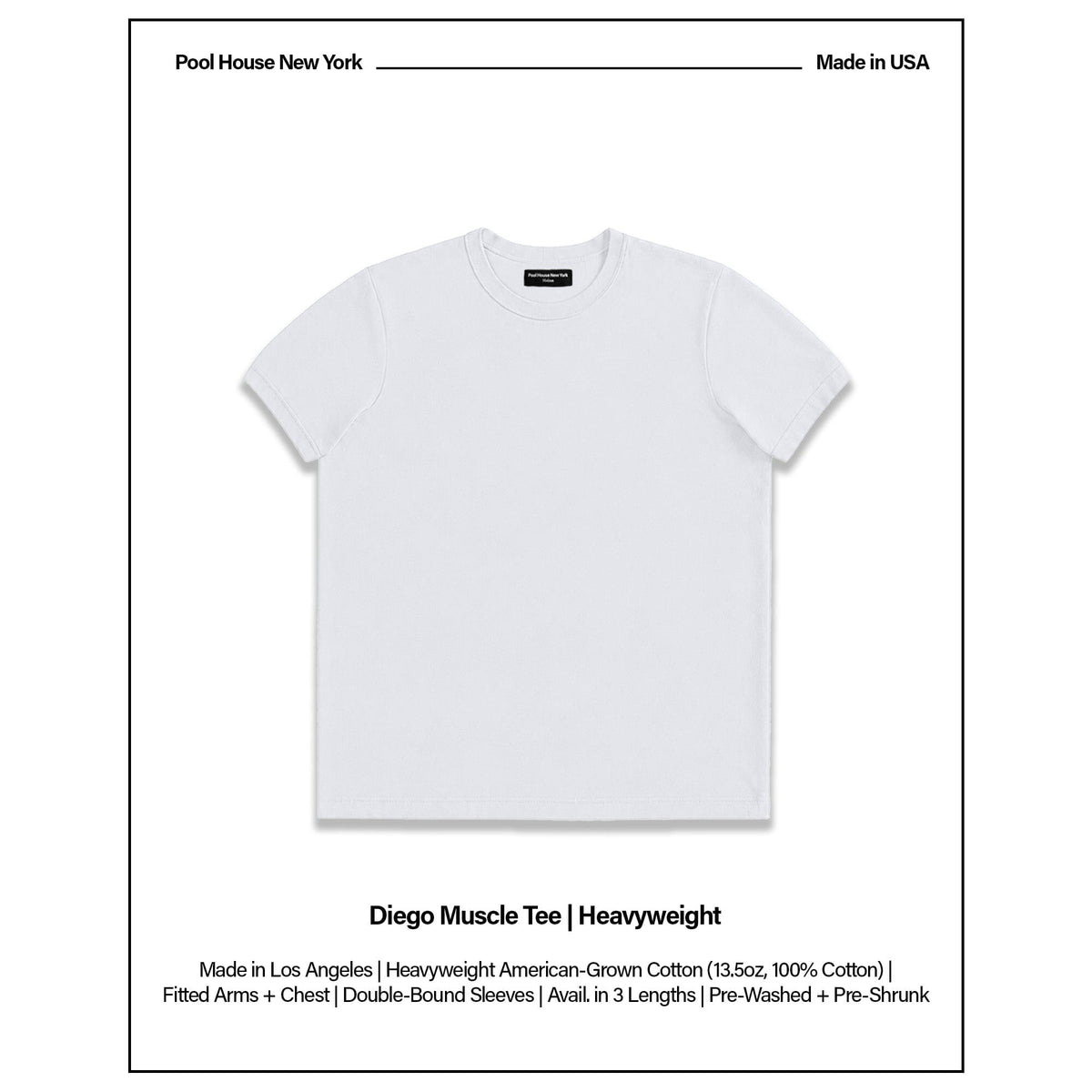 Diego Muscle Tee | Heavyweight | 13.5oz - Classic White