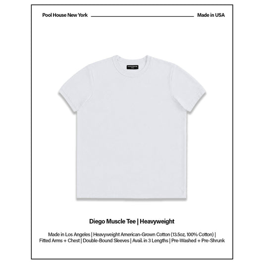 Diego Muscle Tee | Heavyweight | 13.5oz - Classic White