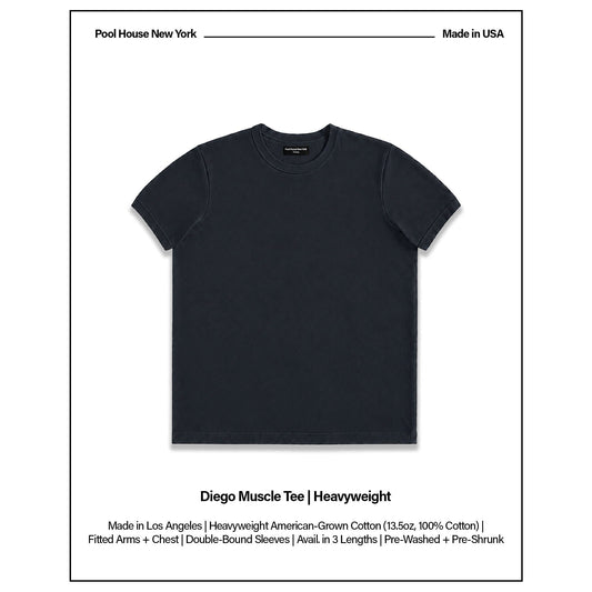 Diego Muscle Tee | Heavyweight | 13.5oz | Vintage - Ash Black | Vintage