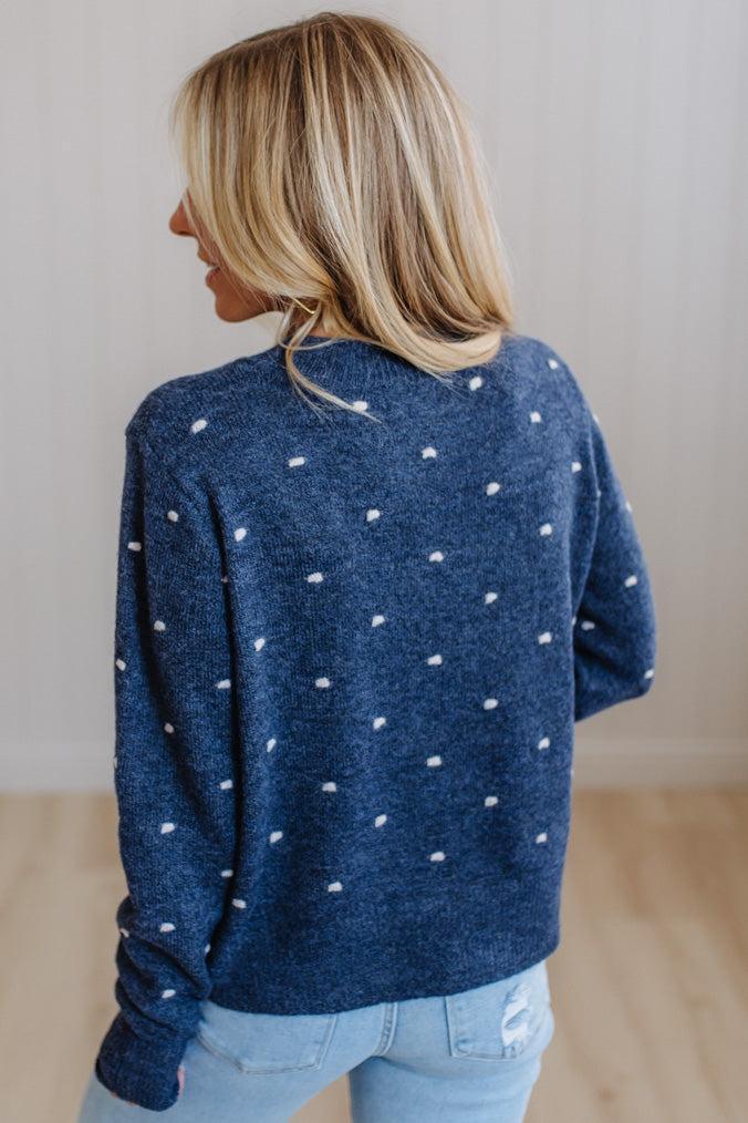 Dotted Embroidery Crewneck Sweater