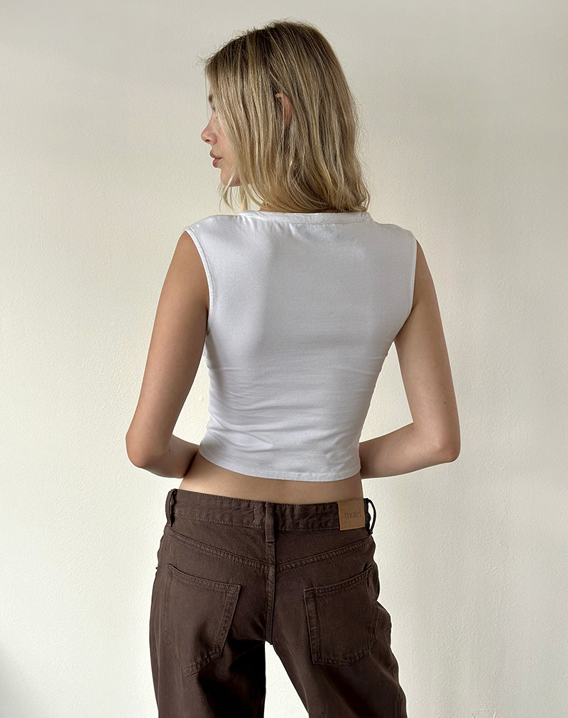 Emberly Plunge Top in White