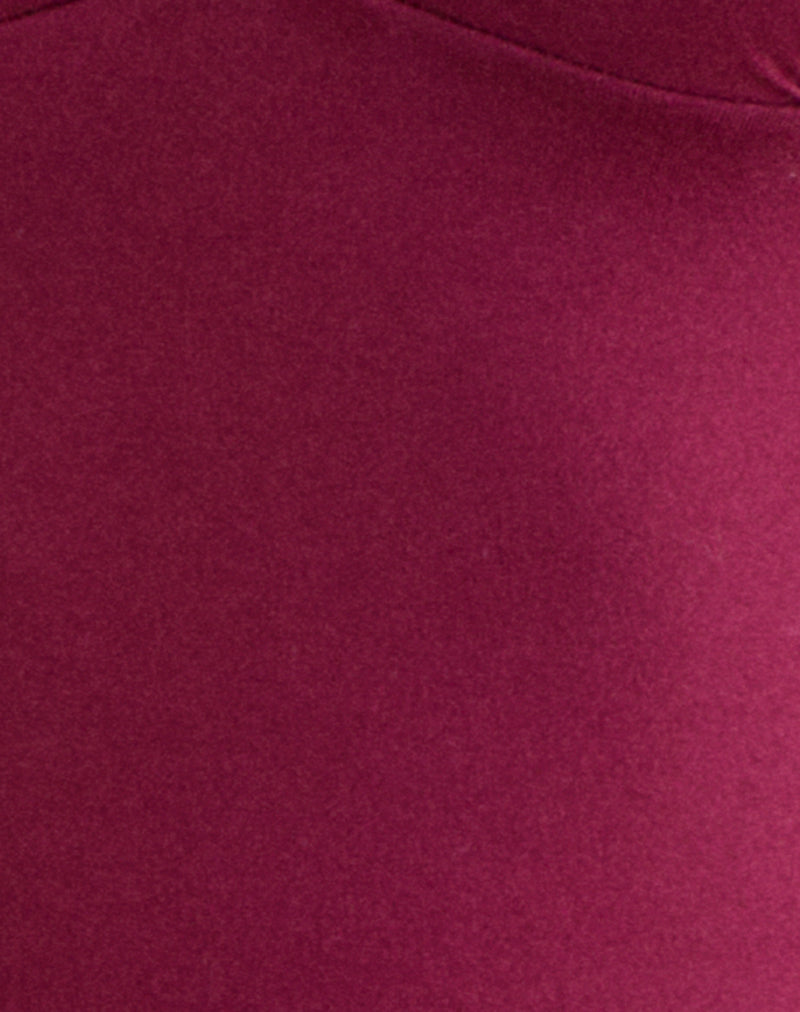 Emberly Plunge Top in Burgundy
