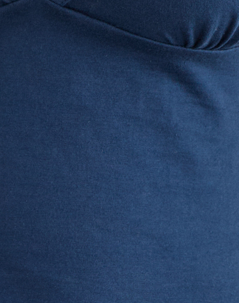Emberly Plunge Top in Navy