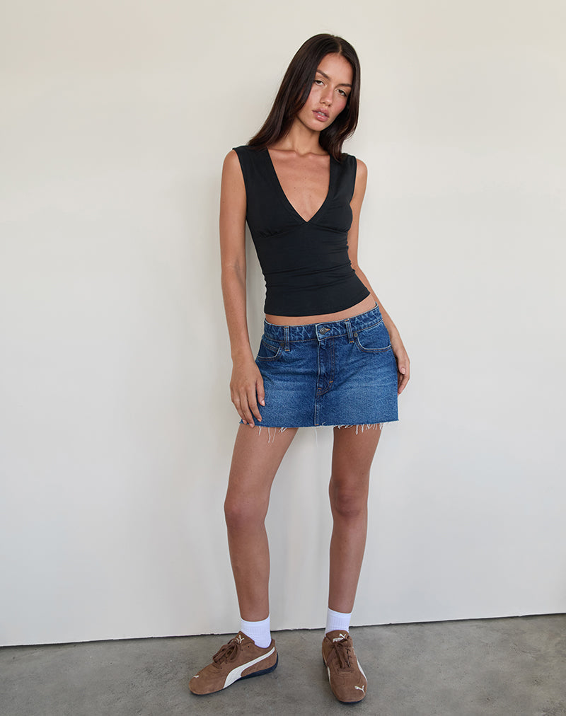 Emberly Plunge Top in Black