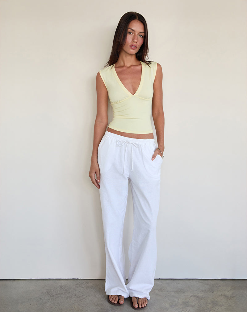 Emberly Plunge Top in Lemon